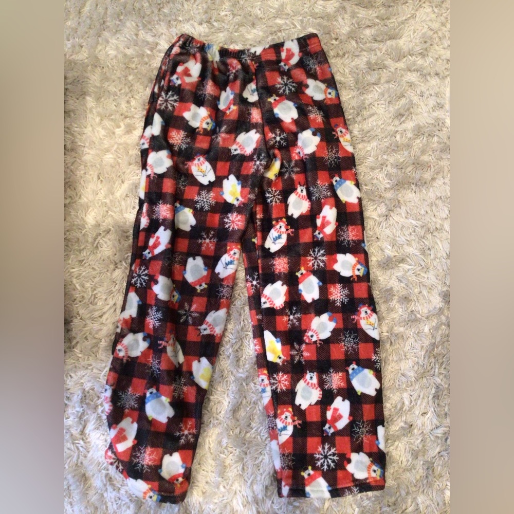Iscream Fuzzy Polar Bear Pajama Pants (Kids), Size 14